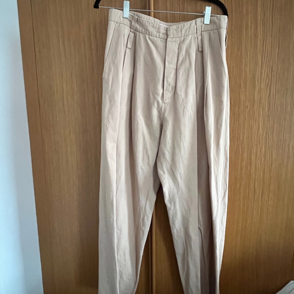 Chloe Cotton/Linen pleat-front Trousers Sz. 36